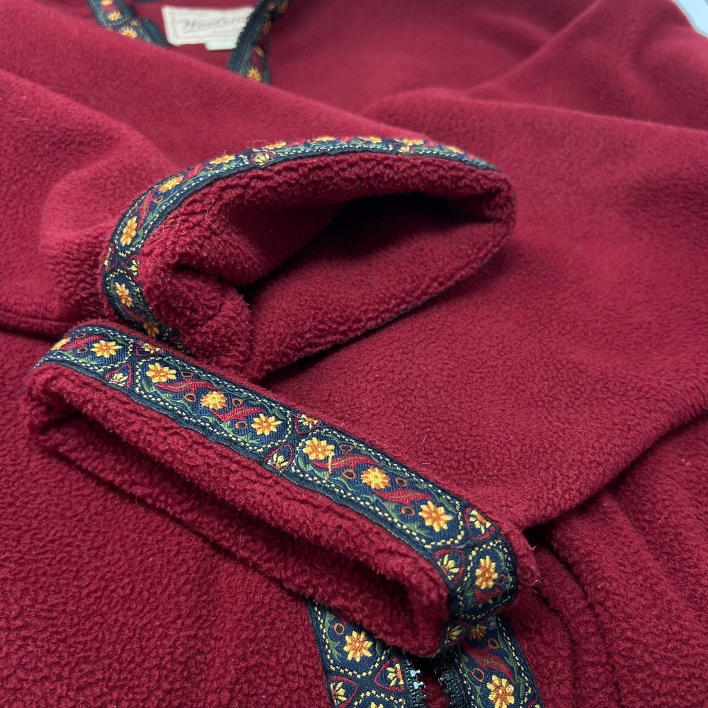 Woolrich Polartec Hooded Zip Up Jacket Coat Fleece Decorative Trim Womens Size L - Picture 8 of 16